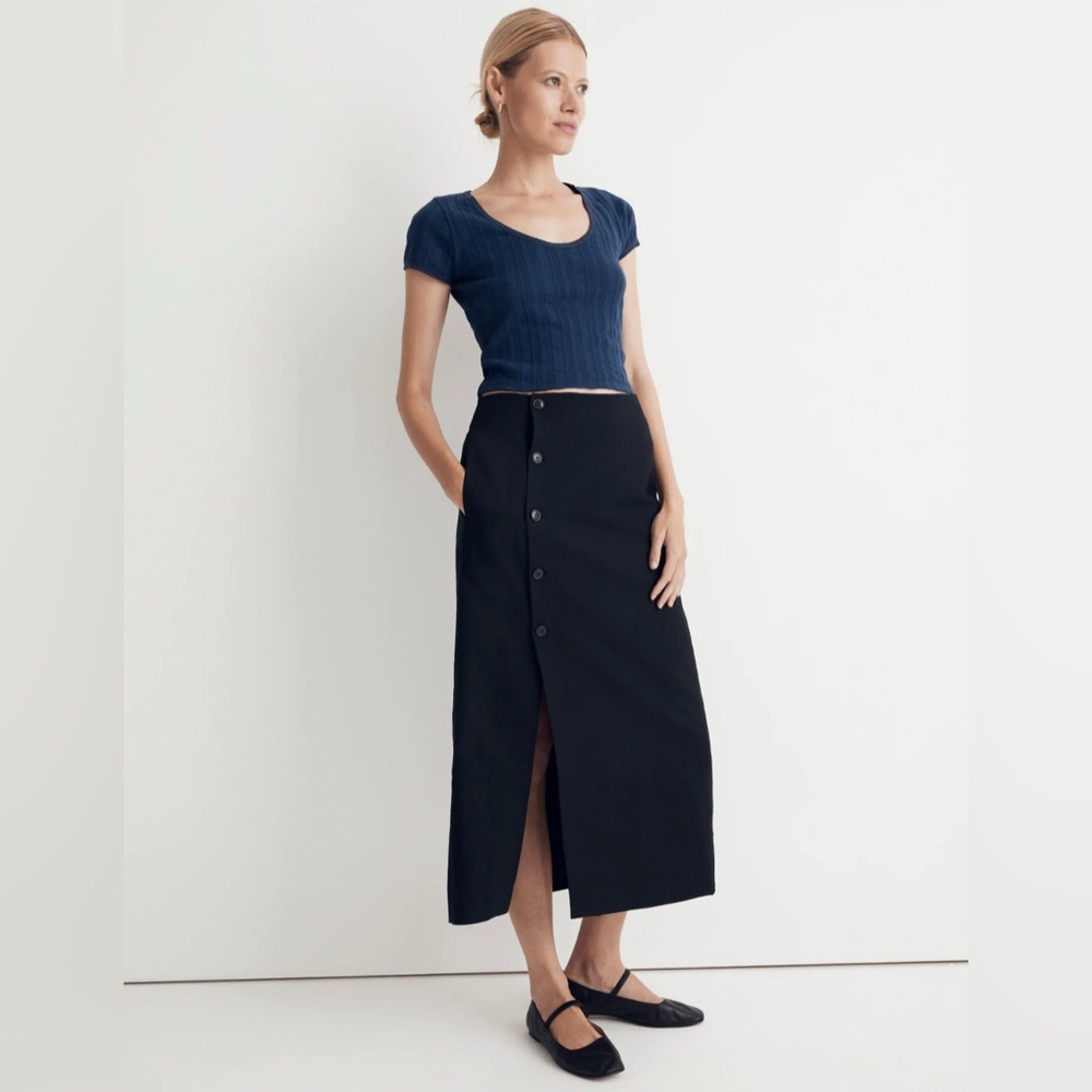 Madewell – Linen-Cotton Blend Wrap Midi Skirt